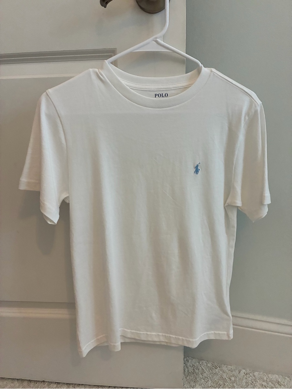 Polo by Ralph Lauren White Tee with Light Blue Pony Logo